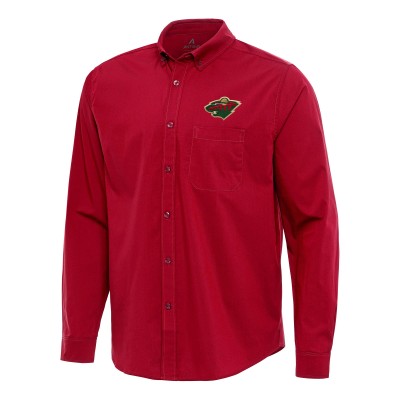 Рубашка Minnesota Wild Antigua Red Flight Woven Tri-Blend