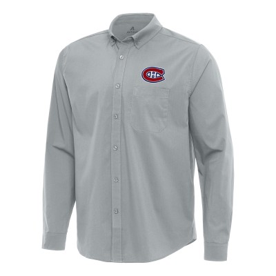 Рубашка Montreal Canadiens Antigua Gray Flight Woven Tri-Blend