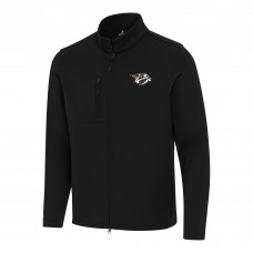 Nashville Predators Antigua Black Objection Double Peached Full-Zip Jacket