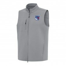 New York Rangers Antigua Gray Demand Full-Zip Vest