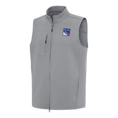 New York Rangers Antigua Gray Demand Full-Zip Vest