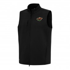 Minnesota Wild Antigua Black Demand Full-Zip Vest