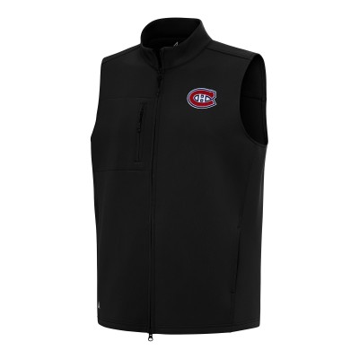 Montreal Canadiens Antigua Black Demand Full-Zip Vest