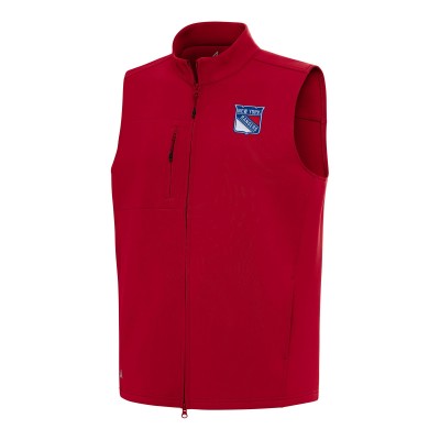 New York Rangers Antigua Red Demand Full-Zip Vest