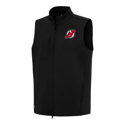 New Jersey Devils Antigua Black Demand Full-Zip Vest