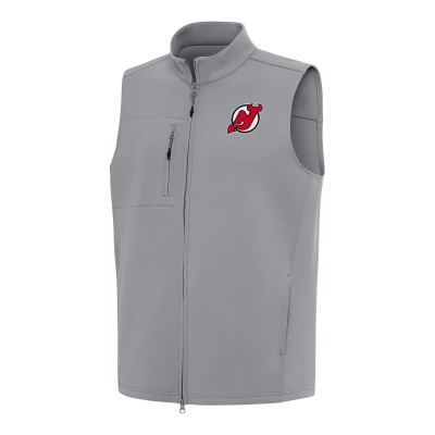 New Jersey Devils Antigua Gray Demand Full-Zip Vest