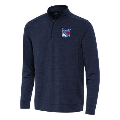 Кофта на короткой молнии New York Rangers Antigua Heather Navy Bright