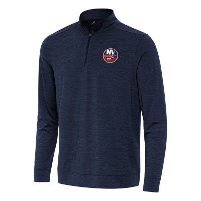 New York Islanders Antigua Heather Navy Bright Quarter-Zip Top
