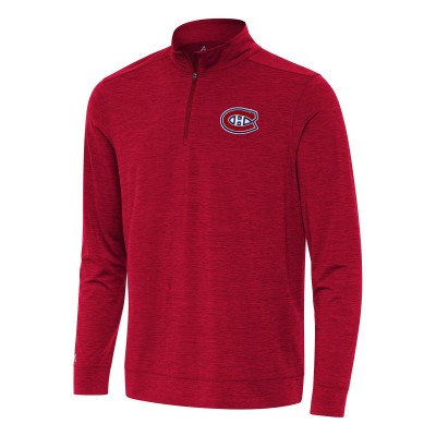 Кофта на короткой молнии Montreal Canadiens Antigua Heather Red Bright