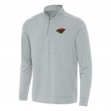 Кофта на короткой молнии Minnesota Wild Antigua Heather Gray Bright