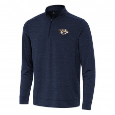 Nashville Predators Antigua Heather Navy Bright Quarter-Zip Top