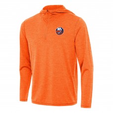 New York Islanders Antigua Heather Orange Tidy Quarter-Zip Hoodie