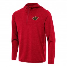 Толстовка на короткой молнии Minnesota Wild Antigua Heather Red Tidy
