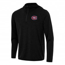 Толстовка на короткой молнии Montreal Canadiens Antigua Heather Black Tidy