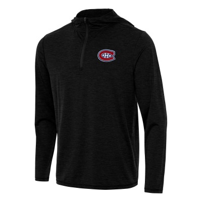 Толстовка на короткой молнии Montreal Canadiens Antigua Heather Black Tidy