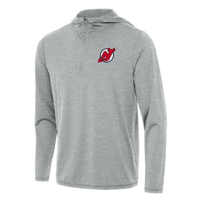Толстовка на короткой молнии New Jersey Devils Antigua Heather Gray Tidy