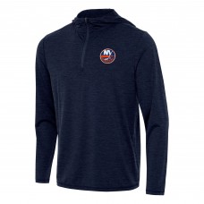New York Islanders Antigua Heather Navy Tidy Quarter-Zip Hoodie