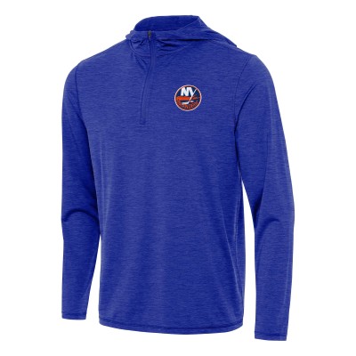 New York Islanders Antigua Heather Royal Tidy Quarter-Zip Hoodie