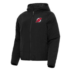 Женская джерси New Devils Antigua Black Universe Full-Zip Puffer Jacket