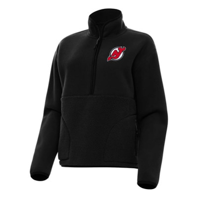 Женская свитшот New Jersey Devils Antigua Black Figure Half-Zip Pullover