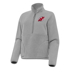 Женская свитшот New Jersey Devils Antigua Gray Figure Half-Zip Pullover