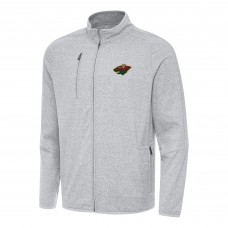 Кофта на молнии Minnesota Wild Antigua Heather Gray Hold-Up Tri-Blend
