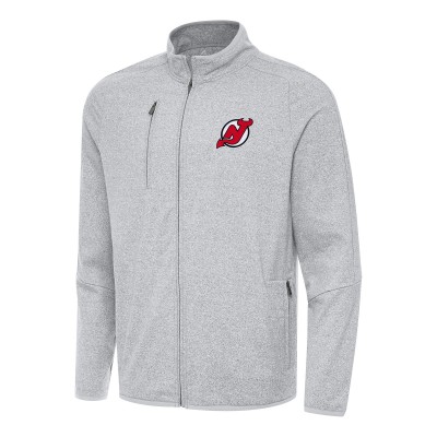 Кофта на молнии New Jersey Devils Antigua Heather Gray Hold-Up Tri-Blend