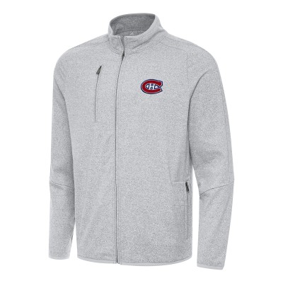 Кофта на молнии Montreal Canadiens Antigua Heather Gray Hold-Up Tri-Blend