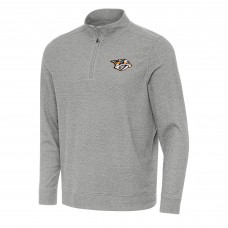 Nashville Predators Antigua Heather Gray Subtle Quarter-Zip Sweatshirt