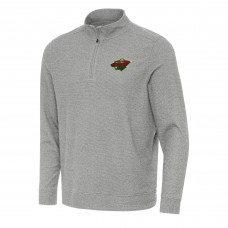 Кофта на короткой молнии Minnesota Wild Antigua Heather Gray Subtle