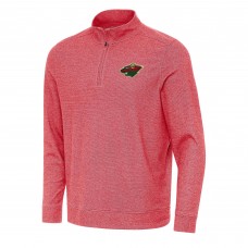 Кофта на короткой молнии Minnesota Wild Antigua Heather Red Subtle