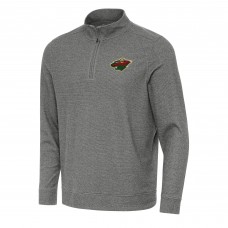 Кофта на короткой молнии Minnesota Wild Antigua Heather Black Subtle