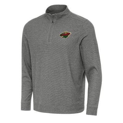 Кофта на короткой молнии Minnesota Wild Antigua Heather Black Subtle