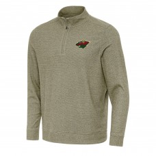 Кофта на короткой молнии Minnesota Wild Antigua Olive Subtle