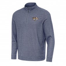 Nashville Predators Antigua Heather Navy Subtle Quarter-Zip Sweatshirt