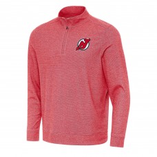 Кофта на короткой молнии New Jersey Devils Antigua Heather Red Subtle