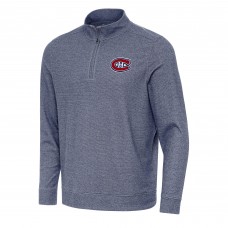 Montreal Canadiens Antigua Heather Navy Subtle Quarter-Zip Sweatshirt Montreal Canadiens Antigua Heather Navy Subtle Quarter-Zip Sweatshirt