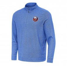 New York Islanders Antigua Heather Royal Subtle Quarter-Zip Sweatshirt