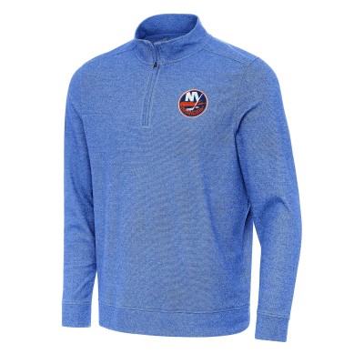 New York Islanders Antigua Heather Royal Subtle Quarter-Zip Sweatshirt