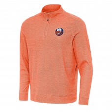 New York Islanders Antigua Heather Orange Subtle Quarter-Zip Sweatshirt