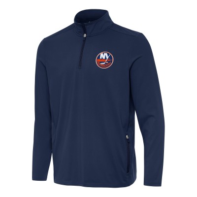 New York Islanders Antigua Navy Perilous Quarter-Zip Sweatshirt