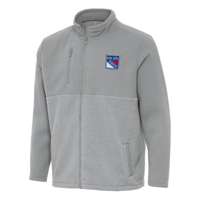 New York Rangers Antigua Gray Daily Fused Full-Zip Jacket
