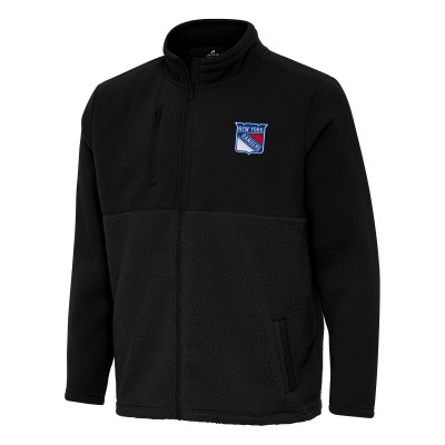 New York Rangers Antigua Black Daily Fused Full-Zip Jacket