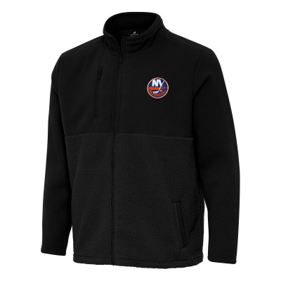 New York Islanders Antigua Black Daily Fused Full-Zip Jacket