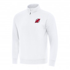 Кофта на короткой молнии New Jersey Devils Antigua White Victory Mock