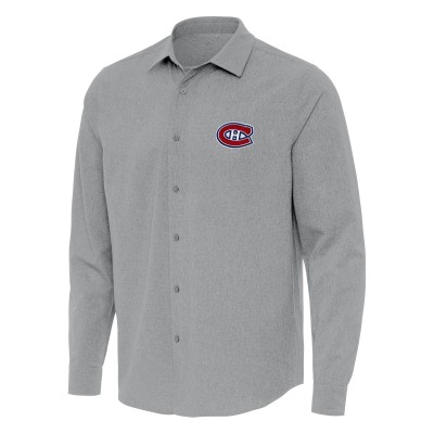Рубашка Montreal Canadiens Antigua Gray Exposure Woven