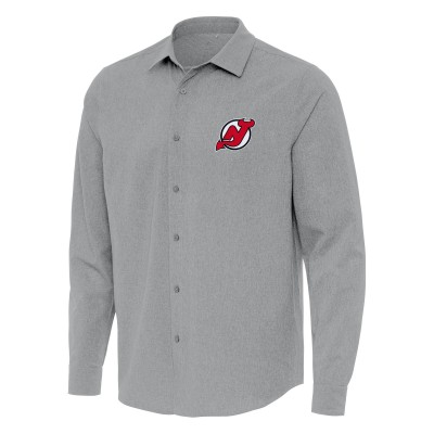 Рубашка New Jersey Devils Antigua Gray Exposure Woven