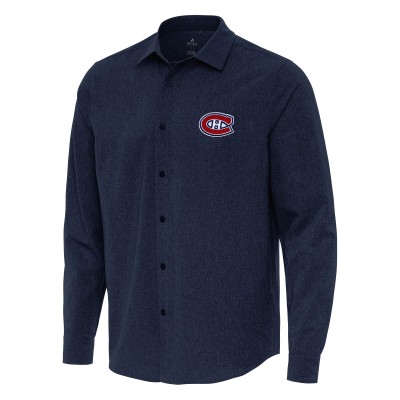 Рубашка Montreal Canadiens Antigua Navy Exposure Woven