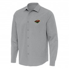 Рубашка Minnesota Wild Antigua Gray Exposure Woven