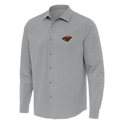 Рубашка Minnesota Wild Antigua Gray Exposure Woven